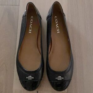 Coach black leather shoes Sz 7. Like new